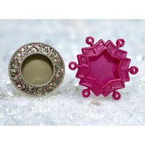 2 Bath & Body Scentportable Visor Vent Clip Car Air Freshener Glitter Snowflake